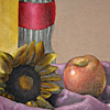Still Life with Apple and Sunflower